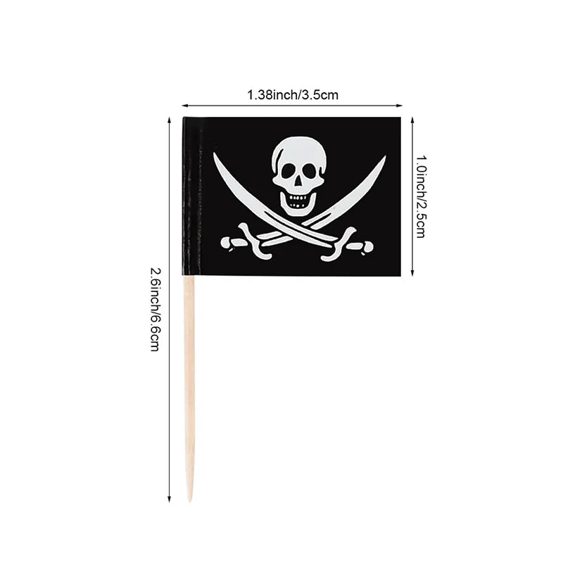 Pirate Flag Cupcake Toppers & Party Toothpick Picks Party Cupcake Toppers Babs