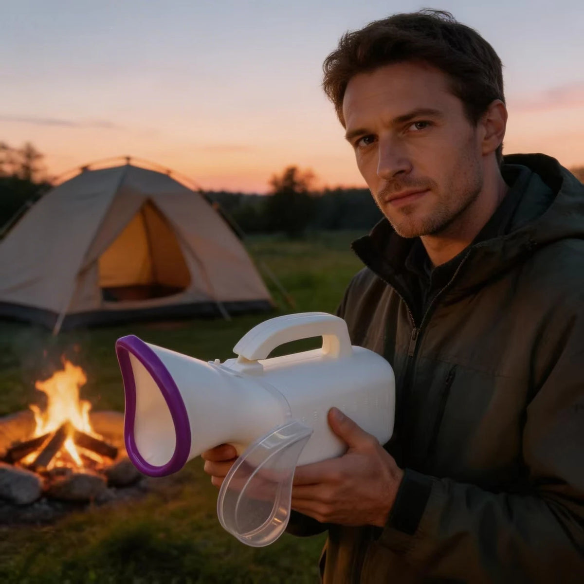 Portable Unisex Urinal with Brush – Car & Outdoor Camping Portable Travel Urinal Babs