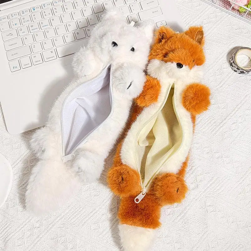 Cute Cartoon Plush Pencil Pouch | Animal Stationery Bag Plush Pencil Case Babs