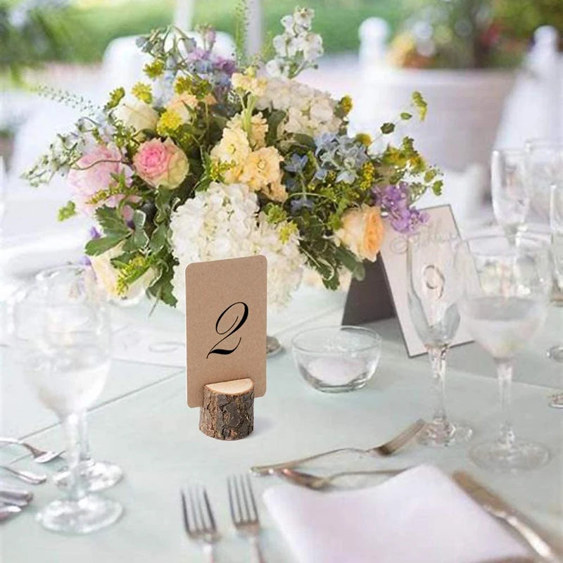 10pcs Wood Place Card Holders – Rustic Wedding & Party Table Decor Place Card Holders Babs