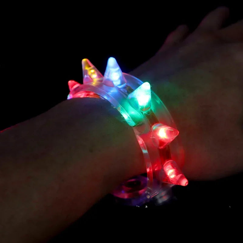 LED Light-Up Spiky Glow Bracelet – Party Wristband for All Ages LED Glow Bracelet Babs