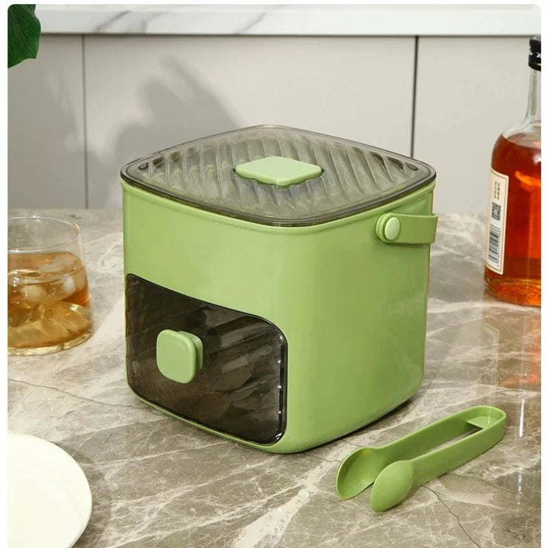 Brigii Ice Cube Tray with Lid & Bin – 48 Cubes, Stackable Ice Cube Tray Set Babs Green