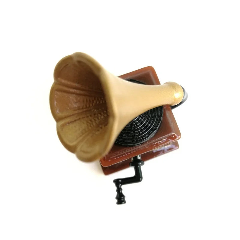 1:12 Miniature Retro Phonograph Record Player – Dollhouse DIY Dollhouse Miniature Babs
