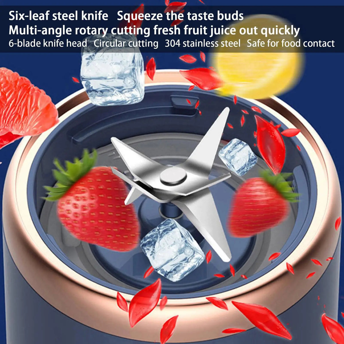 Portable 6-Blade USB Electric Juicer Cup | Personal Blender Portable Juicer Blender Babs