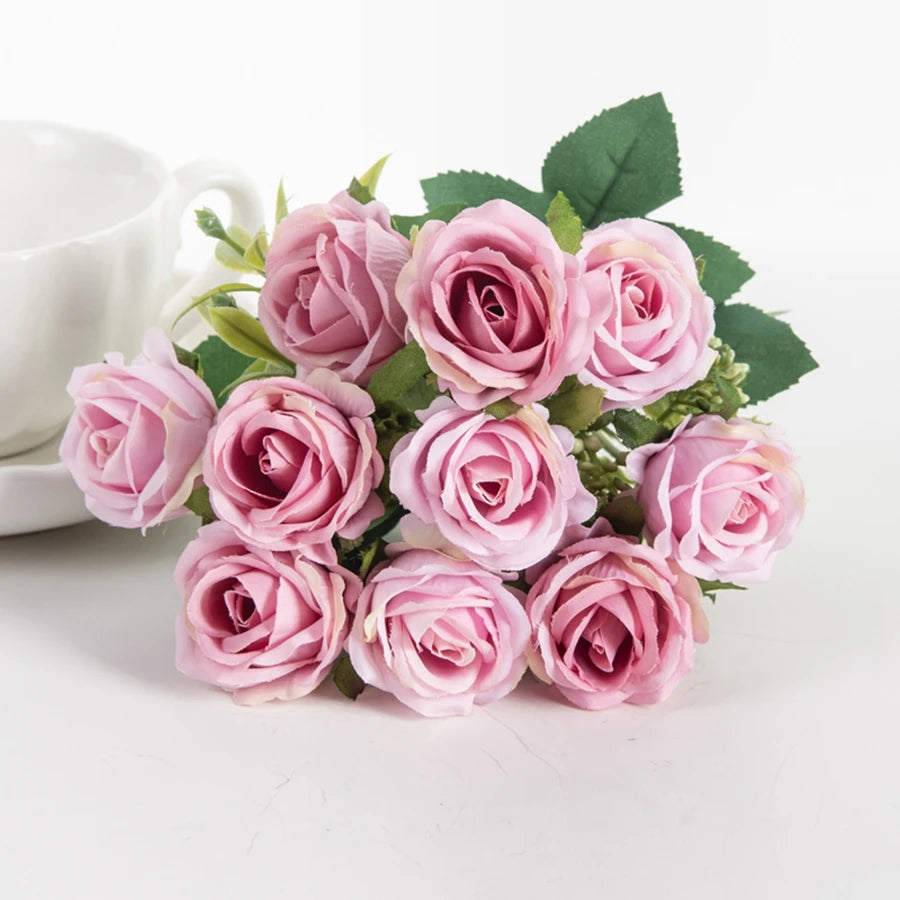 Silk Rose Artificial Flowers – Wedding & Home Decor Bouquet Artificial Flower Bouquet Babs Deep Pink 1pc