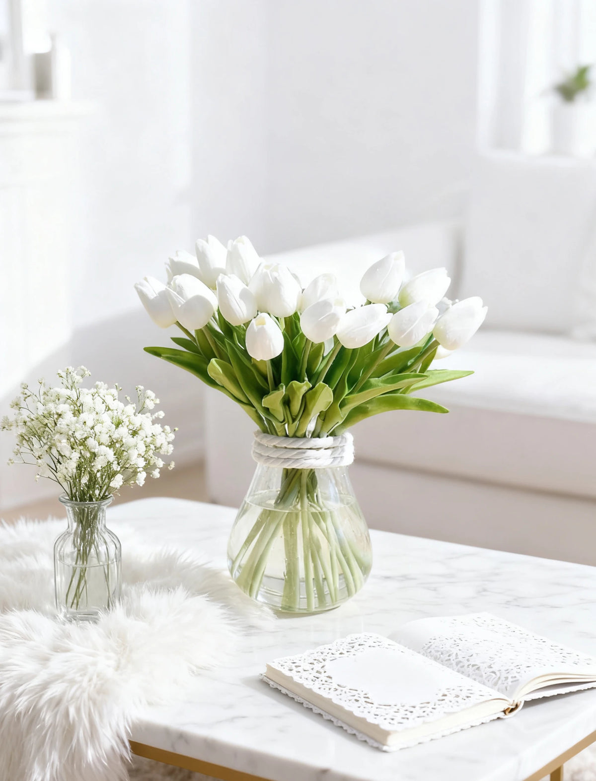 Real Touch Artificial Tulips 15-Piece Set – Wedding & Home Decor Artificial Flowers Babs