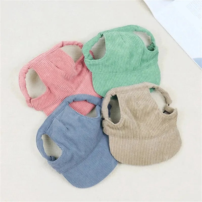 Adjustable Corduroy Dog Baseball Cap & Sun Hat for Dogs Dog Sun Hat Babs