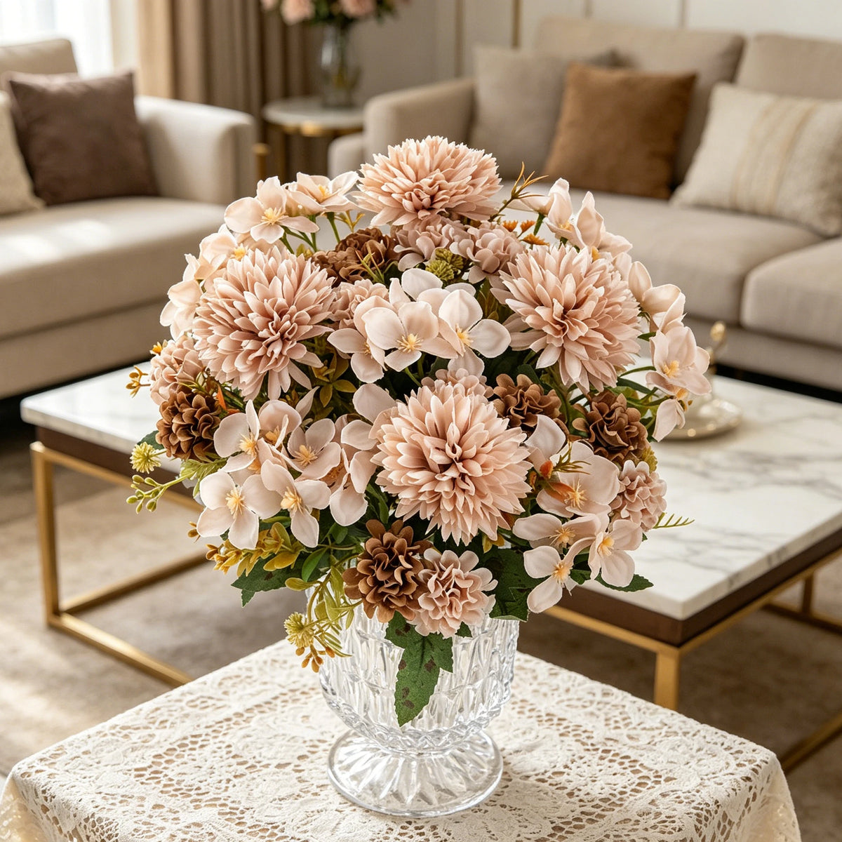 Artificial Silk Hydrangea Carnation Bouquet | Wedding Home Decor Artificial Flower Bouquet Babs