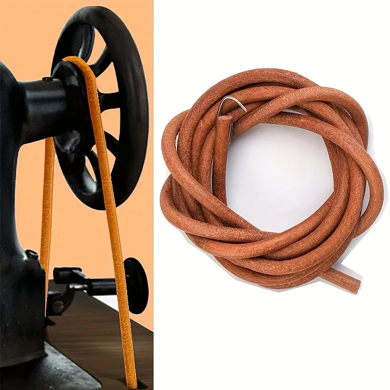 Brown Cowhide Sewing Machine Belt – 72 Inch, Easy Install Sewing Machine Belt Babs