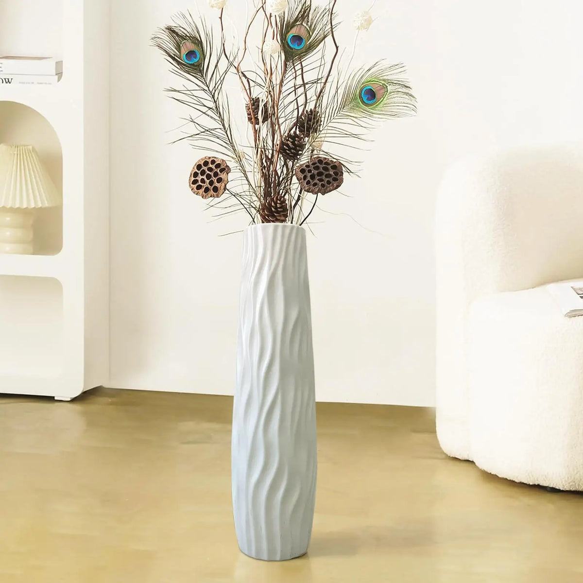 Large Textured Floor Vase | Modern Hydroponic Standing Decor Decorative Floor Vase Babs