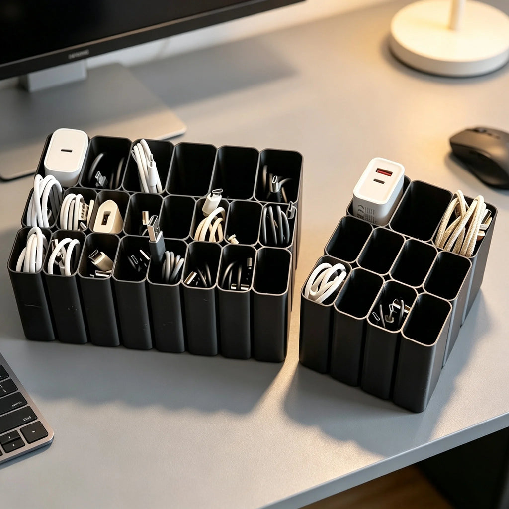 Cable Organiser Box with 11/22 Switch Cases – Desktop Storage Desktop Cable Organiser Babs