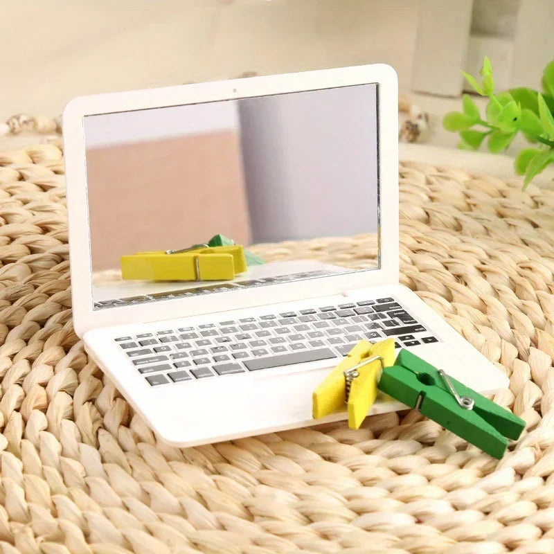 Mini Folding Makeup Mirror – Cute Laptop Design, Portable Compact Makeup Mirror Babs