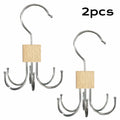360° Rotating Multi-Claw Closet Organizer Hanger Rack Closet Organizer Rack Babs Wood color 2pcs