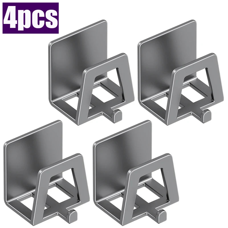 Stainless Steel Self-Adhesive Sponge Holder & Sink Rack Kitchen Sink Organizer Babs Gray-4pcs