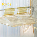 10Pcs Clear Acrylic Clothes Hangers with Gold Hook | Wardrobe Clothes Hangers Babs 10Pcs Golden