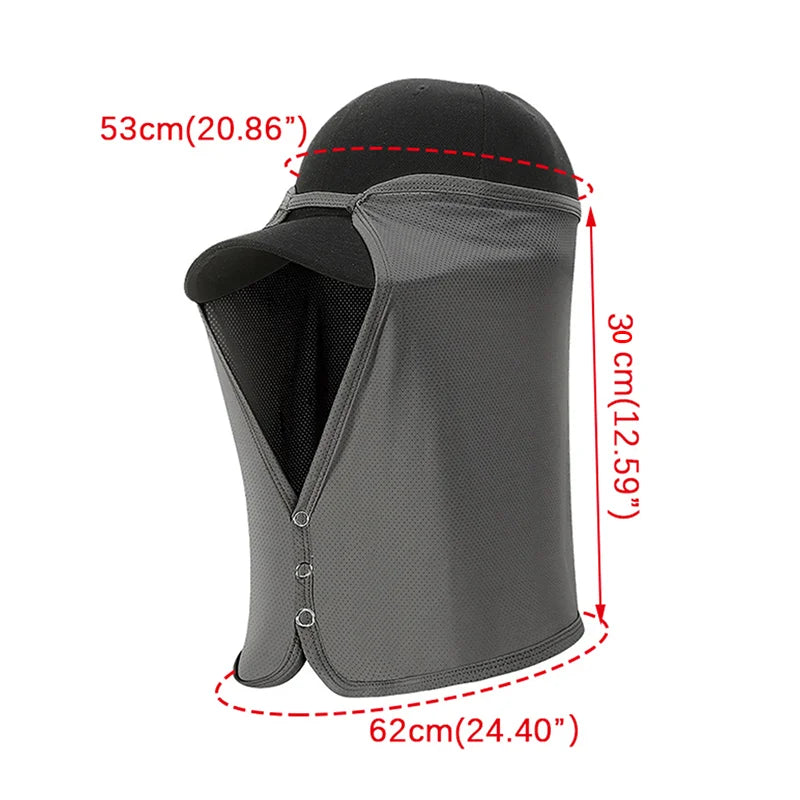 UPF 50+ Outdoor Face & Neck Sun Cover – Quick-Dry Cycling Veil Outdoor Sun Veil Babs