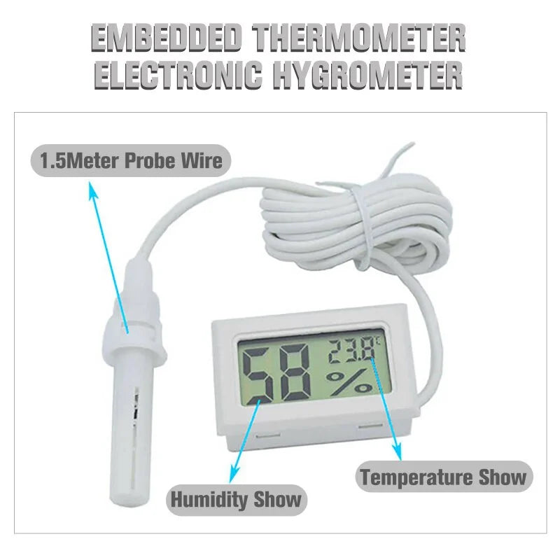 Mini LCD Hygrometer Thermometer with Probe – Beehive & Fridge Digital Hygrometer Thermometer Babs