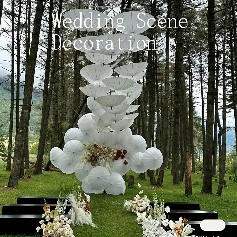Handmade White Paper Umbrella – Wedding Decor & Photo Prop Decorative Umbrella Babs