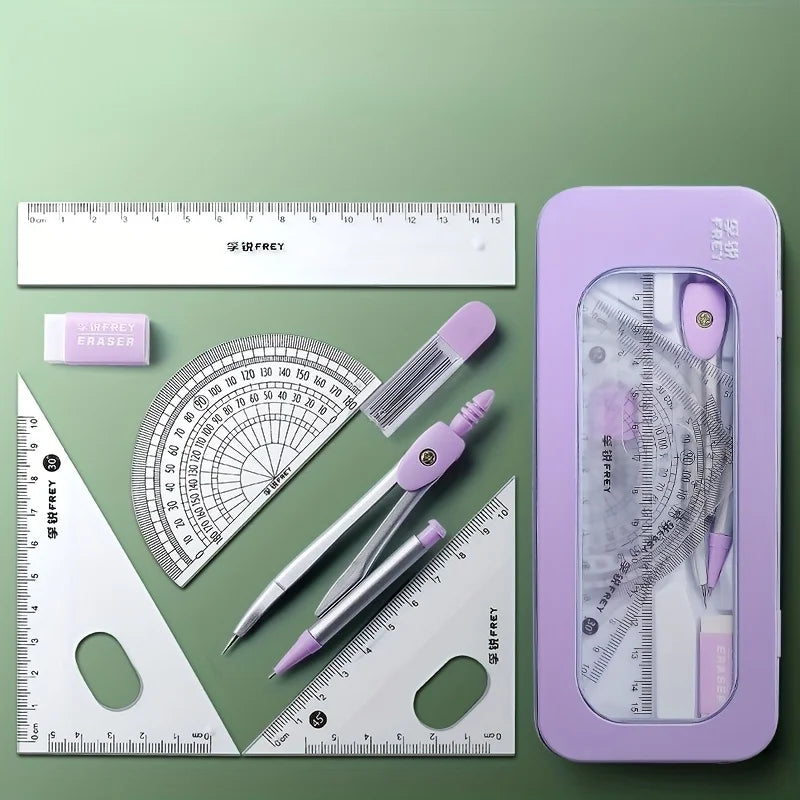 7-in-1 Measuring & Drawing Tool Set – Compass, Protractor, Ruler Drawing Tool Set Babs