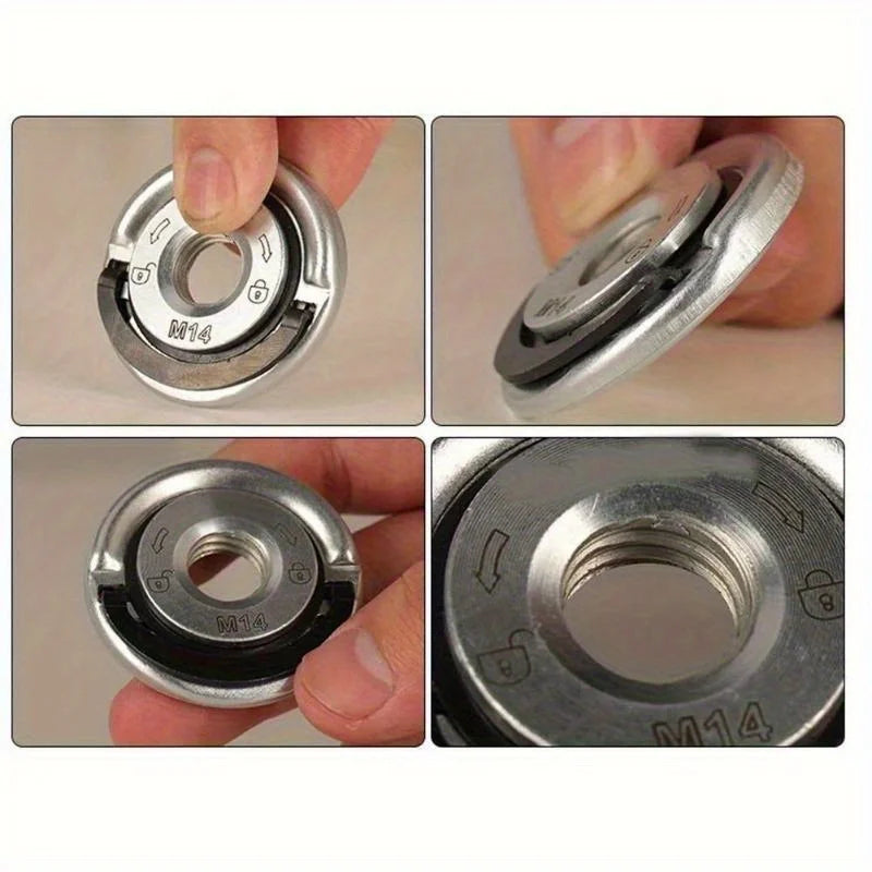 M14 Quick Release Flange Nut – Angle Grinder Locking Pressing Plate Grinder Flange Nut Babs
