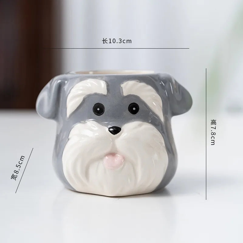 Cute Cartoon Dog Ceramic Succulent Flower Pot | Planter Ceramic Flower Pot Babs Schnauzer