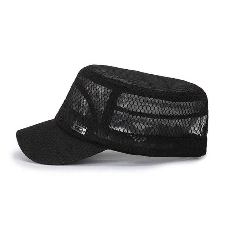 5-Pack Mesh Flat Top Hat – Unisex Breathable Sun Cap Mesh Sun Cap Babs