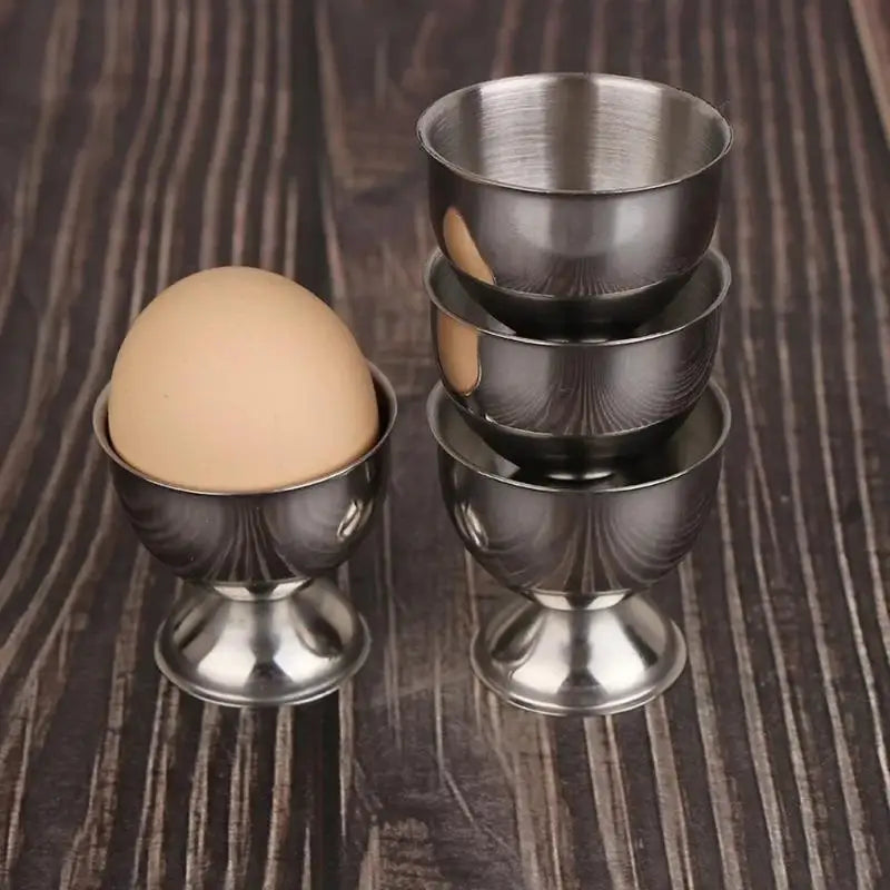 Stainless Steel Egg Cup Stand Set of 4 – Breakfast & Banquet Egg Cup Stand Babs
