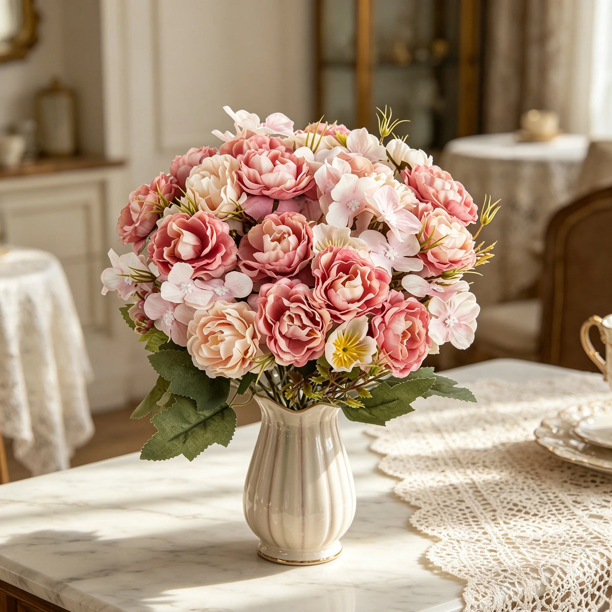 Silk Peony Artificial Flower Bouquet for Wedding & Home Decor Artificial Flower Bouquet Babs