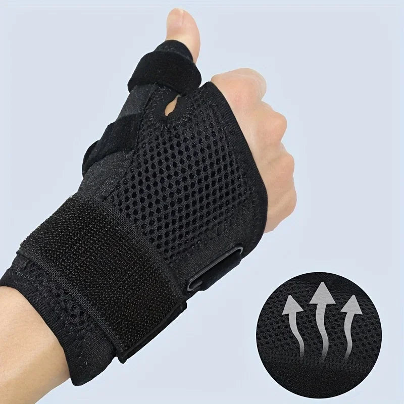 Adjustable Thumb & Wrist Support Brace – Breathable Sports Wrap Wrist & Thumb Brace Babs