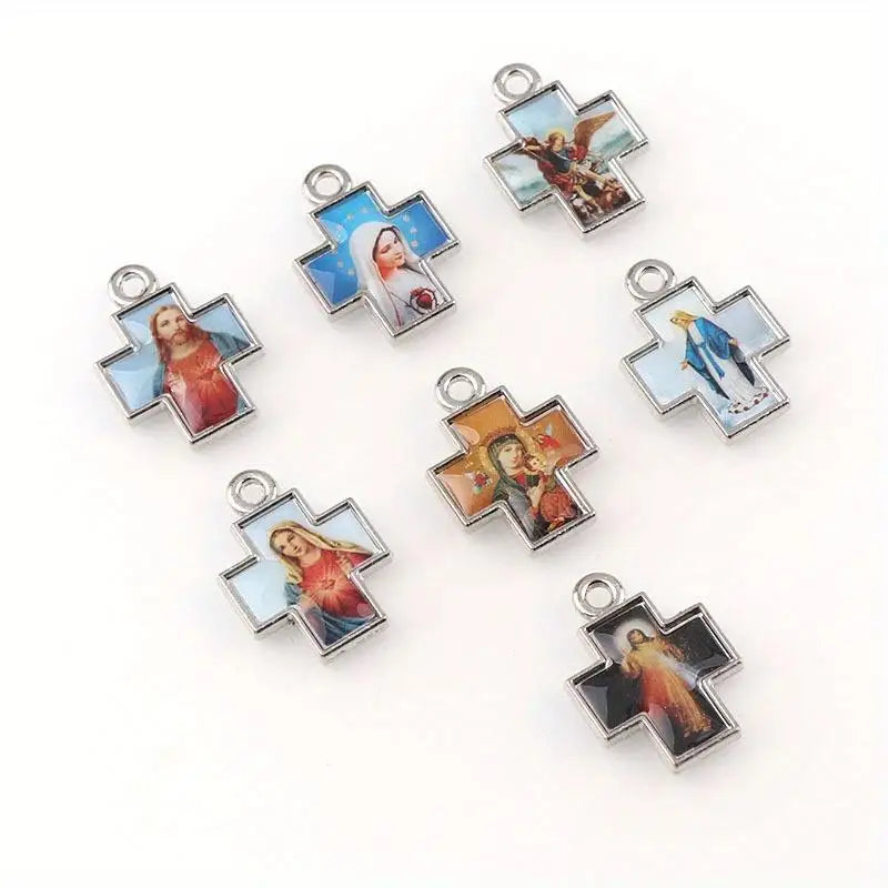 10Pcs Mixed Enamel Cross Crucifix Pendants for DIY Jewelry DIY Jewelry Pendants Babs