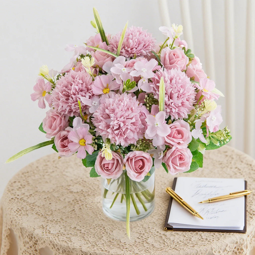 Silk Rose Artificial Flower Bouquet for Wedding & Home Decor Artificial Flower Bouquet Babs