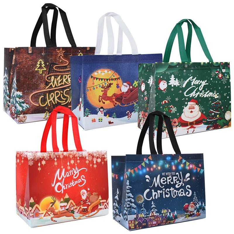 Christmas Gift Bags Santa Snowman Non-Woven Holiday Bags Christmas Gift Bags Babs