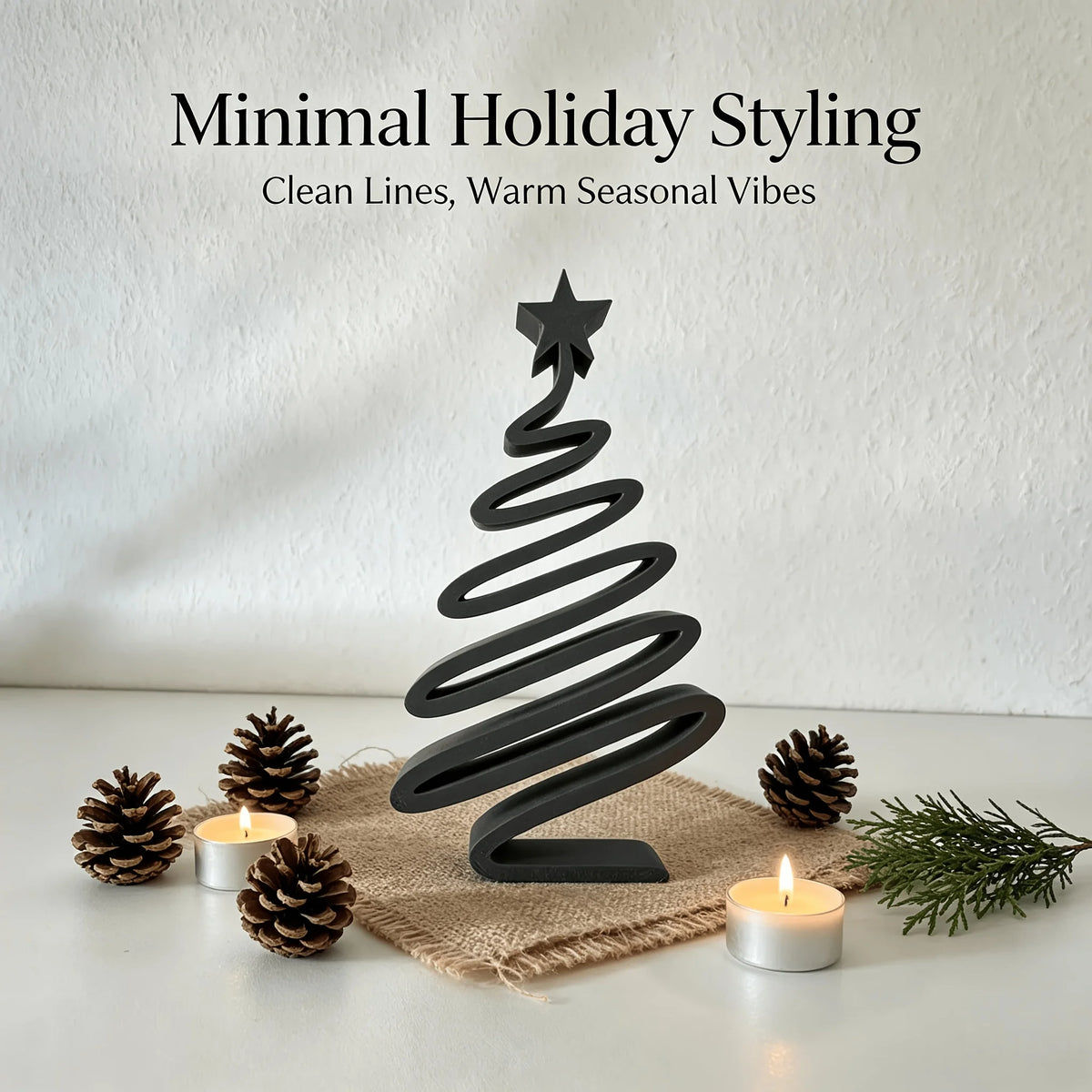 3D-Printed Minimalist Christmas Tree Ornament | Tabletop Decor Christmas Tree Ornament Babs