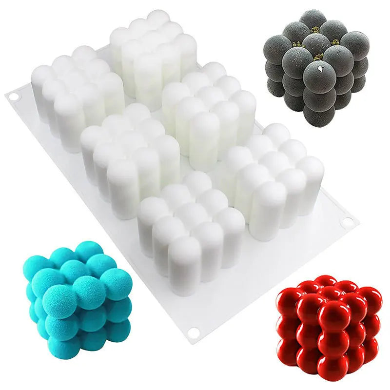 3D Cube Silicone Mold 6 & 15 Cavity – Mousse, Cake & Dessert Silicone Baking Mold Babs