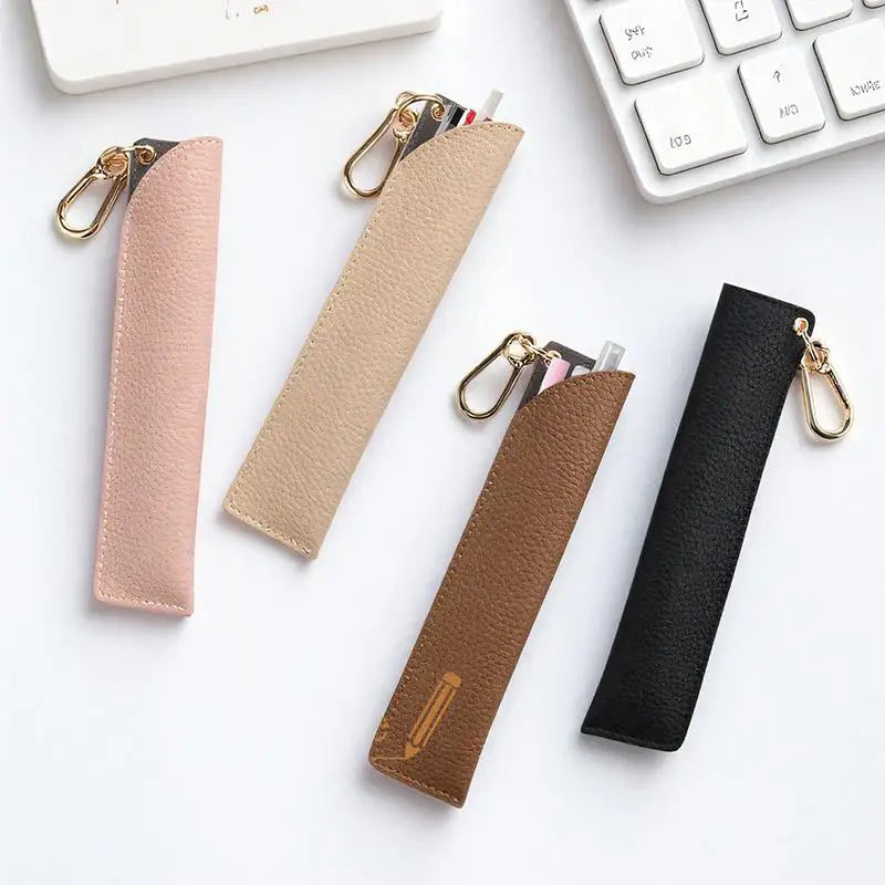 Leather Pen Sleeve Pencil Holder Case | Kawaii Pen Protector Leather Pen Case Babs