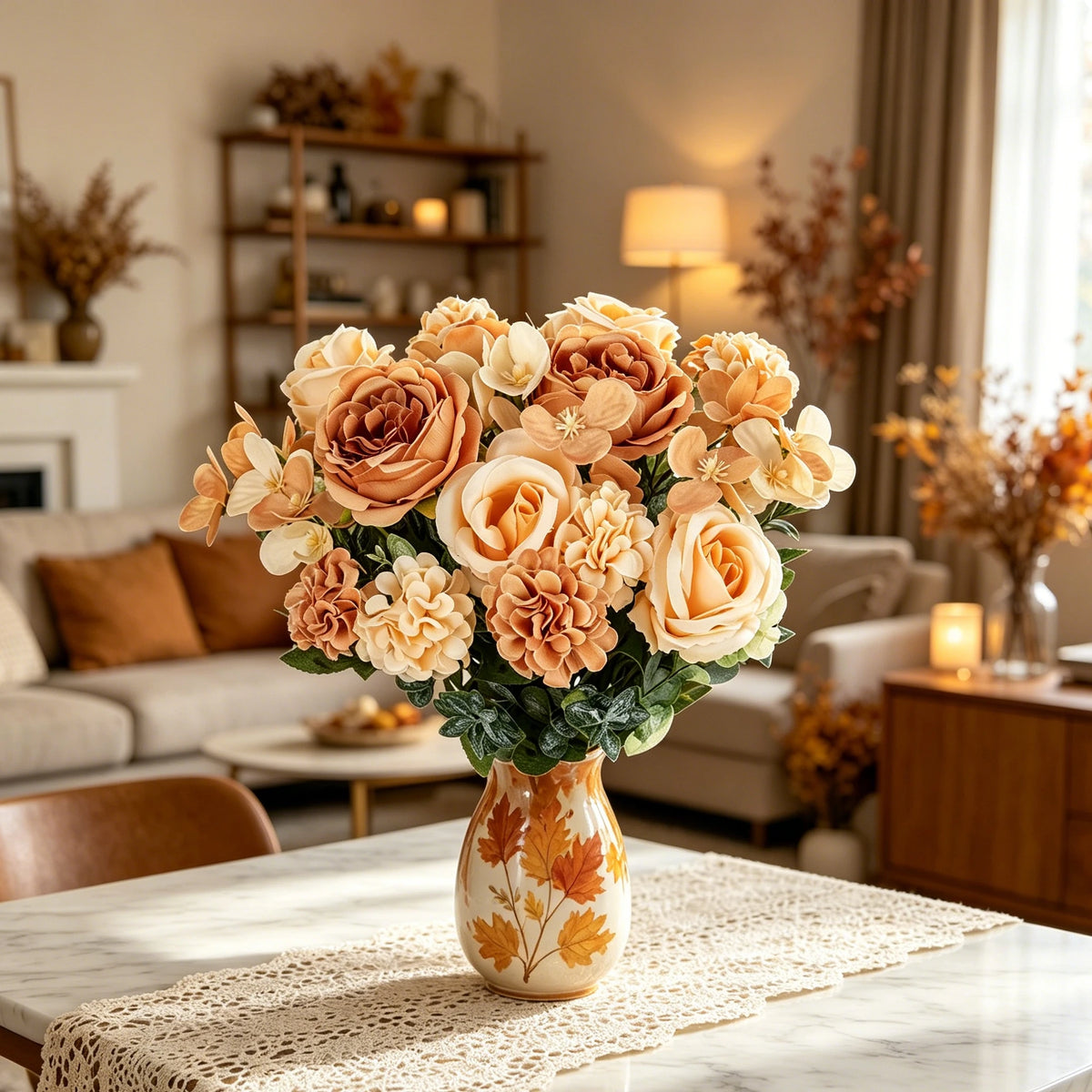 Silk Artificial Peony Rose Hydrangea Bouquet | Wedding & Home Décor Artificial Flower Bouquet Babs
