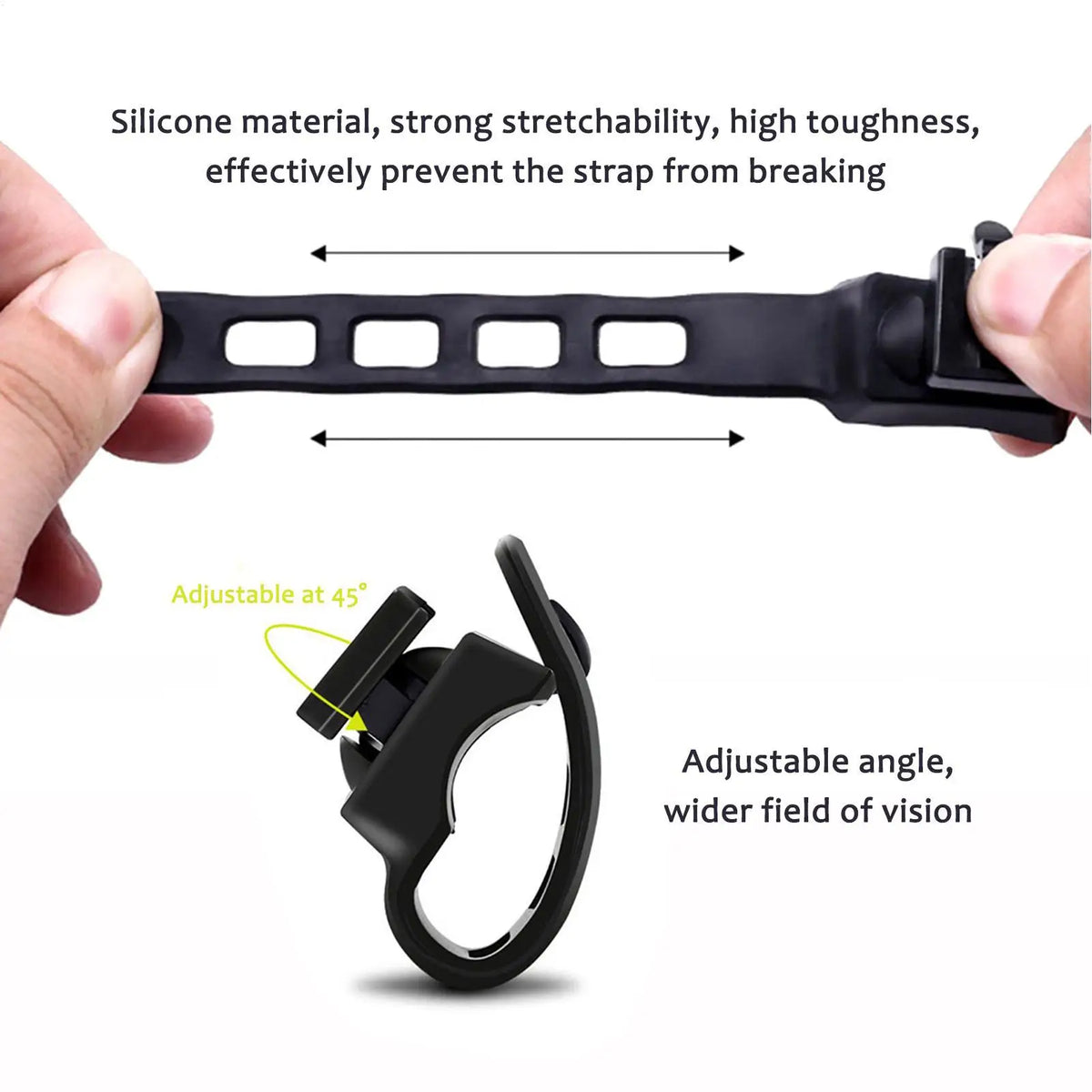Silicone Cycling Tail Light Mount Strap – Adjustable Holder Bike Light Mount Babs