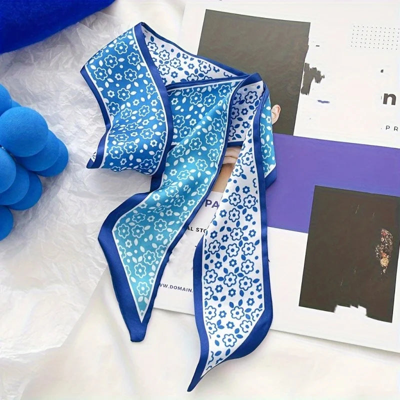 Blue Long Scarf Ribbon – Multi-Use Hair & Bag Accessory Hair & Bag Ribbon Babs