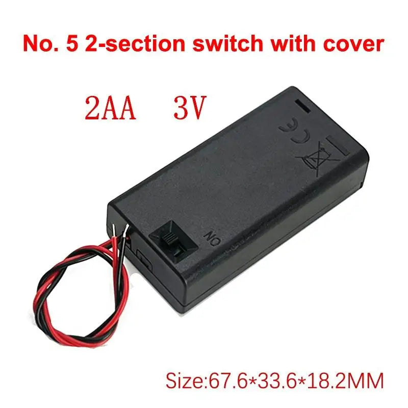AA Battery Holder 1–4 Slot DIY Case with Leads | HUXUAN Battery Holder Case Babs A2