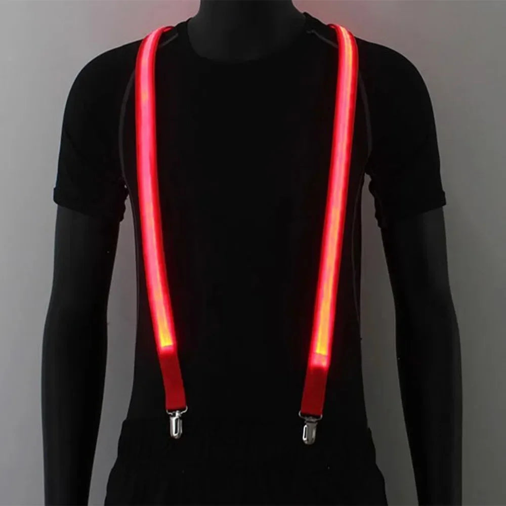 LED Light-Up Suspenders & Bow Tie Glow Party Set LED Party Accessories Babs