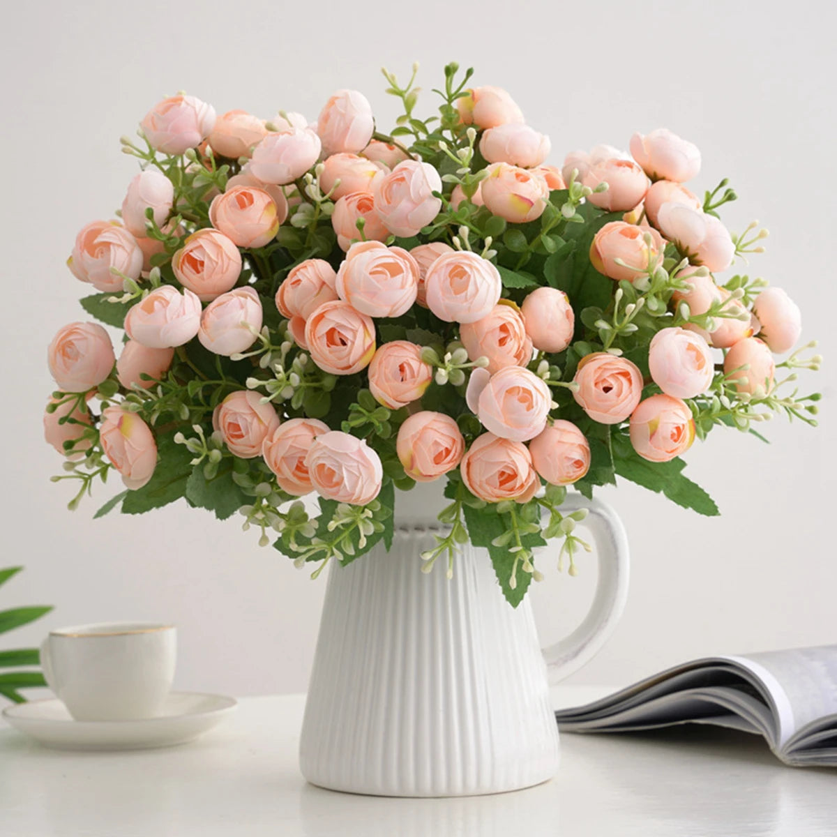 Artificial Silk Rose Bouquet – Wedding & Home Décor, 30cm Artificial Flower Bouquet Babs