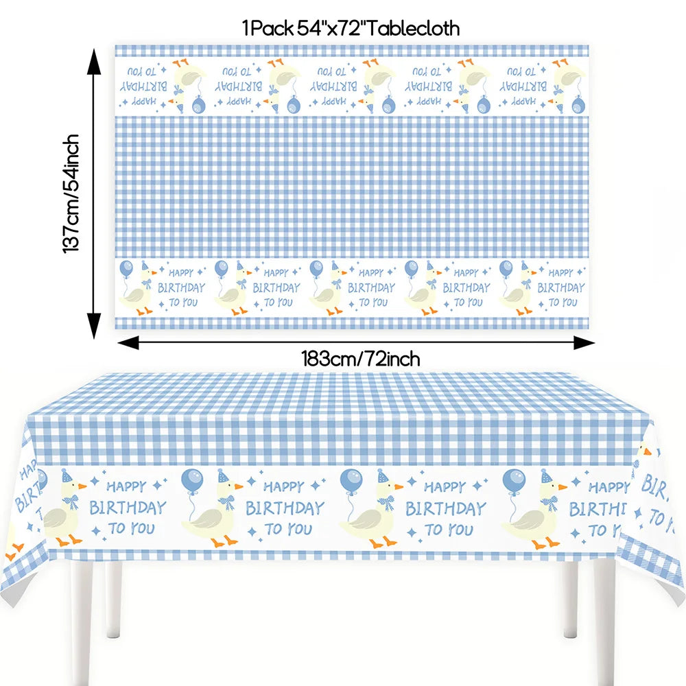 Blue Goose Party Supplies – Balloons, Banner & Cake Topper Party Decoration Set Babs Light Grey