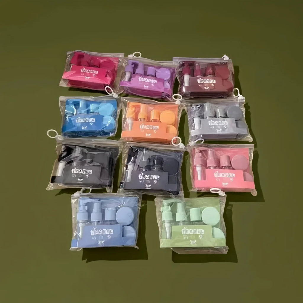 6-Piece Leak-Proof Refillable Travel Bottle Set + Toiletry Bag Travel Bottle Set Babs