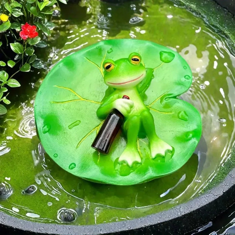 Floating Frog Pond Ornament | Resin Garden Decor Figurine Garden Frog Ornament Babs