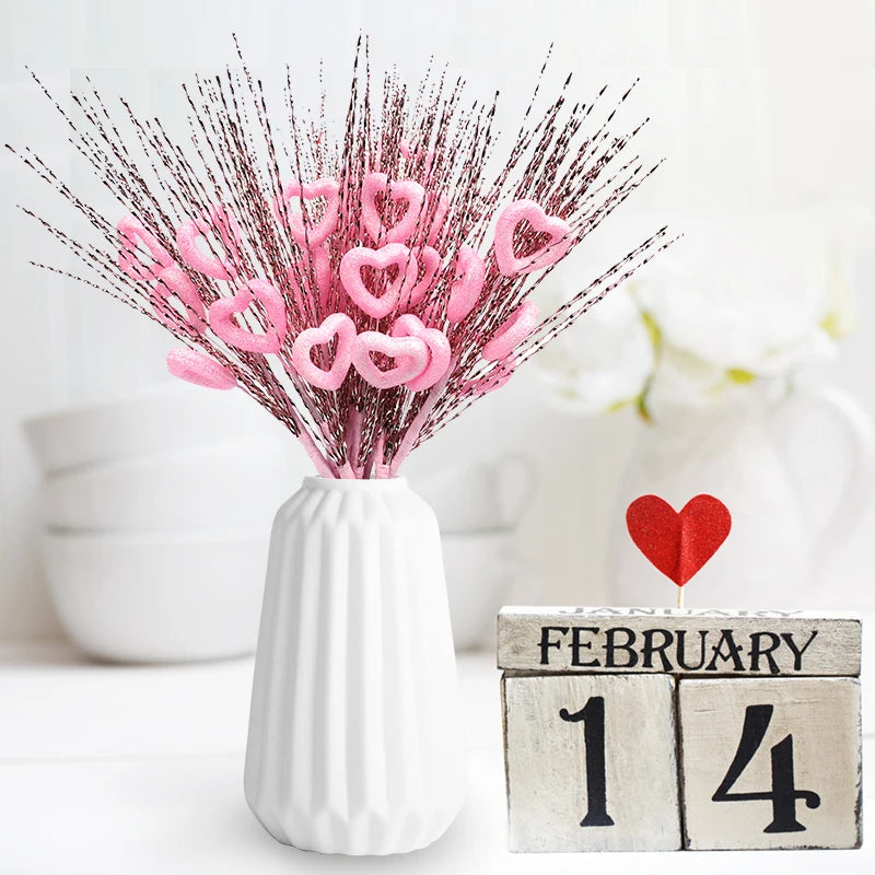 Artificial Heart Berry Picks Flower Stems – Wedding & Home Décor Artificial Floral Picks Babs