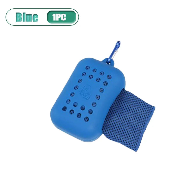 Quick-Dry Cooling Towel – Microfiber Absorbent, 1–10 Pack Cooling Sports Towel Babs Blue-1PC