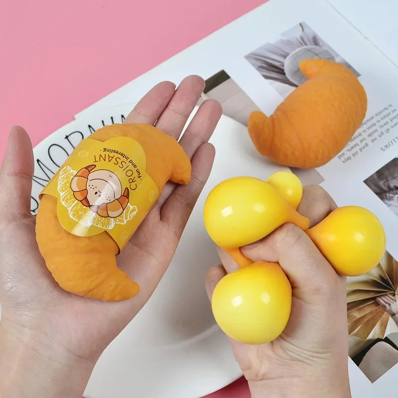 Croissant Squishy Fidget Toy – Slow-Rise TPR Squeeze Ball Squishy Fidget Toy Babs