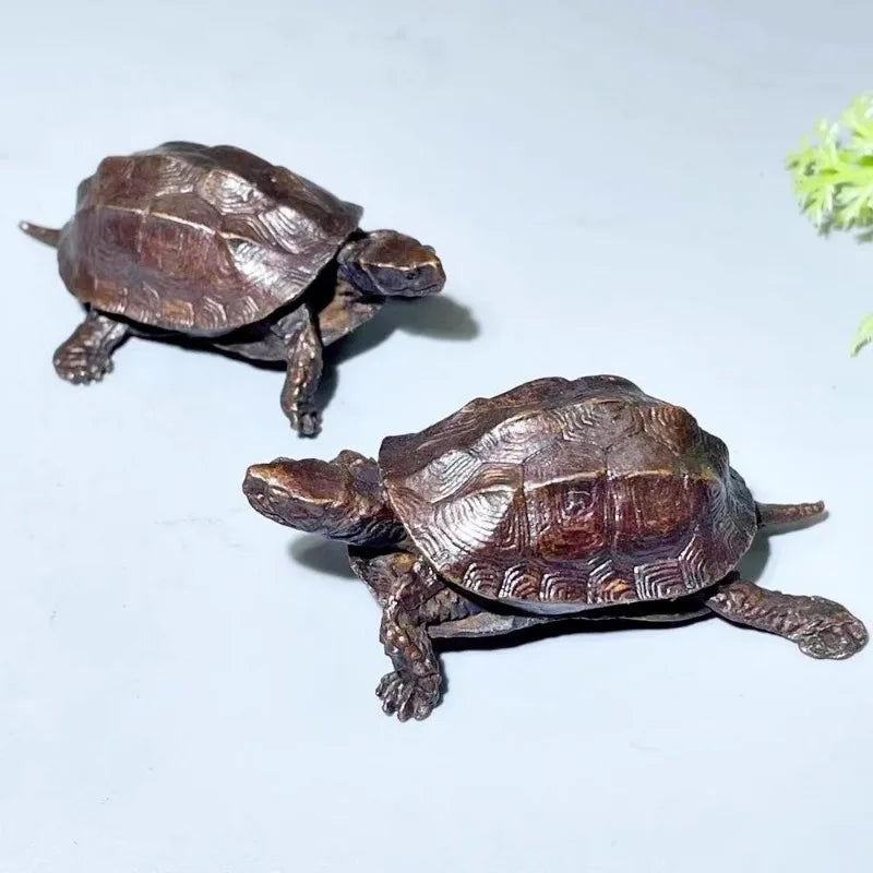 Vintage Copper Bagua Feng Shui Dragon Turtle Statue Decorative Figurine Babs