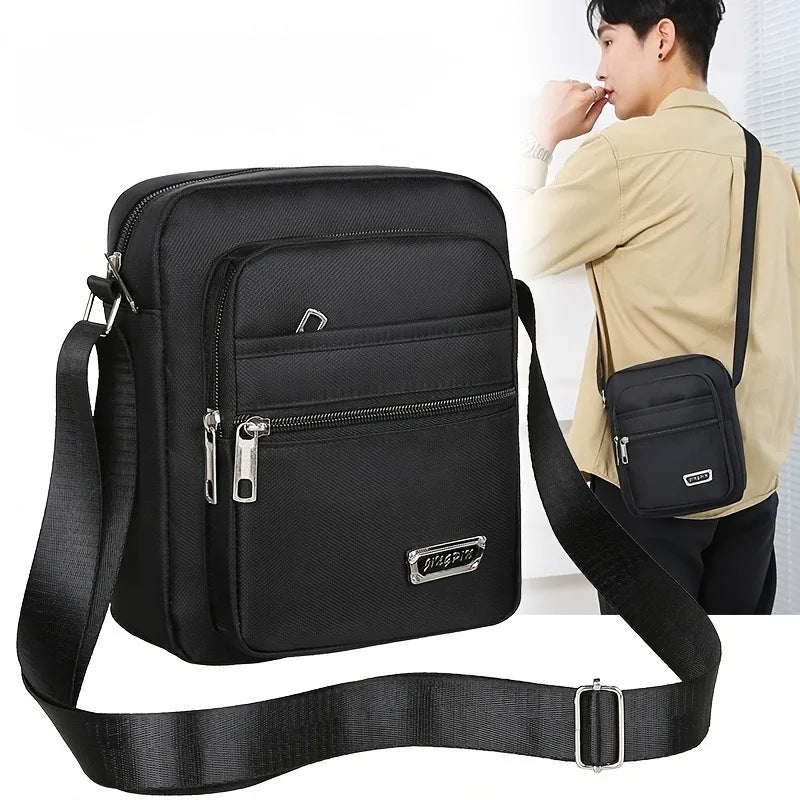 Black Oxford Crossbody Bag – Unisex Large Capacity Multi-Pocket Crossbody Shoulder Bag Babs