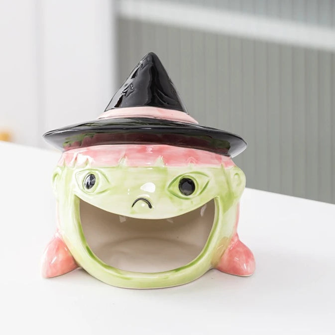 Halloween Ceramic Ghost Candlestick – Pumpkin Bat Candle Holder Ceramic Candle Holder Babs C 1PC